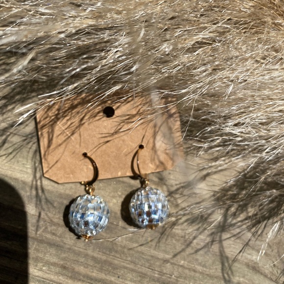 Rhinestone Disco Ball Earrings - Picture 4 of 4